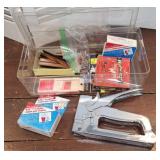 Swing line power gun stapler with supplies