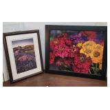 2 Vibrant Floral Prints - Zinnias And Lavender