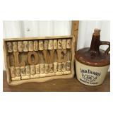 Jack Danielï¿½s Jug & wine cork display