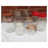 ARC France glass canisters in goose pattern and