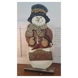 Wooden snowman - warmest welcome