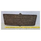 Manufacturer trust company cast iron plaque