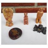 Carved Stone Mini Animals and Eagle Carnelian