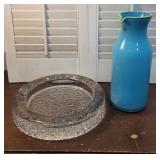 2 Pcs glass - Denmark vase & Finland decorative