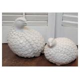 Pair Vintage Otagiri Japan Quail Bird Sculptures