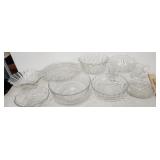 Box of clear glass Crystal Heisey etc
