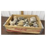 Coca Cola advertising crate with rocks - some