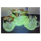 3pcs Glow glass - 2 toothpicks and creamer