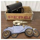 Pepsi advertising crate, Vintage Polaroid camera
