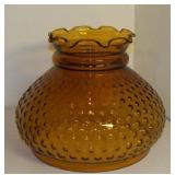 Vintage Hobnail Amber Glass Hurricane Lamp Shade