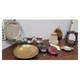 Box - pewter wall sconce, brass bowl, cast iron