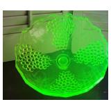 Vaseline glass top to a pedestal - Get