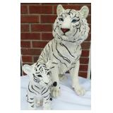Pair of resin tigers. Larger 20" tall and smaller