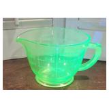 2c Uranium Green Depression Glass Measuring Cup -