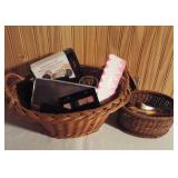 Baskets of new/partial make-up. Bare Minerals,
