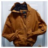 Carhartt Tan Hooded Loose Fit Jacket, size Med.