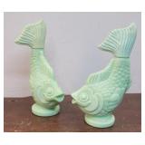 2 jadeite fish Avon bottles
