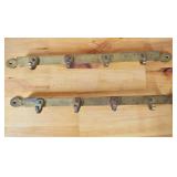 Pair of Vintage Brass 4-hook Wall Mounts. Use for