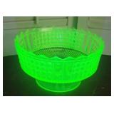 Gorgeous Vaseline glass compote - amazing in