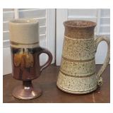 2 Studio pottery mugs