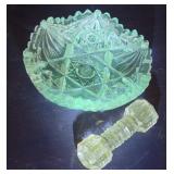 2pcs Glow glass - knife rest & small bowl (couple