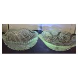 2 Glow glass bowls - made cleaning and a couple