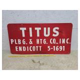 Titus plbg & htg co Endicott sign 48"24" 2 of 2
