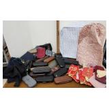 Box lot of bags, glass cases, jewelry boxes, etc