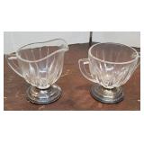 Sterling silver base creamer and sugar