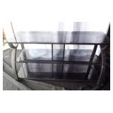 Black & Cast Metal 3-tier TV stand/end table
