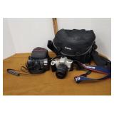 2 cameras Nikon and Canon