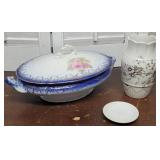 Slow blue vegetable, Transferware toothbrush