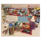 Art lot- paint, brushes, markers, colored