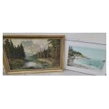 2 Large Pictures - Landscape And Lighthouse