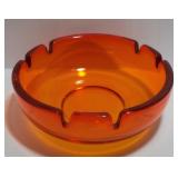 Mid Century Modern Viking Glass Persimmon Ashtray