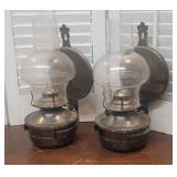2 Wall Mount Oil Lamps