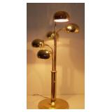 Mid Century Five Light Brass Orb Table 3 Way