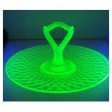Vintage Uranium Green Depression Glass Diamond