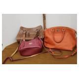 3 designer purses not authenticated Dooney and