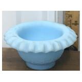 Fenton blue ruffled dish