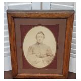 Early soldier photo in oak frame