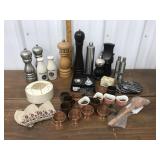 Salt and pepper shakers, pepper mills, coasters,