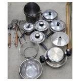 Box stainless steel cookware, strainers, etc...