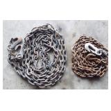 Two Chains with hooks. One is 13" and one is 16"