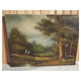 Antique Oil on Canvas-Signed W Lovell