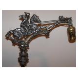 Art Deco Knight on Horse Cast Iron & Brass Bridge