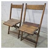 2 Wood Folding Chairs