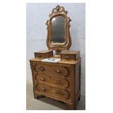 Chestnut dresser with mirror 36"18"39"