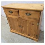 2 Drawer 2 Door Pine Cabinet 38"17"34"