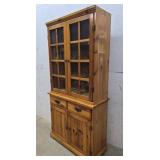 4 Door 2 Drawer Pine 2pc Stepback Cupboard